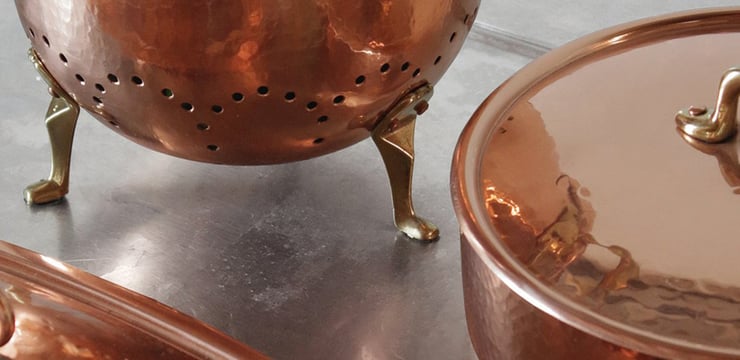 Handmade in a centuries-old artisanal tradition in Ravina, Italy (where the metal has been extracted and processed since 3000 B.C.), Eligo's luxurious copper cookware stands the test of time.