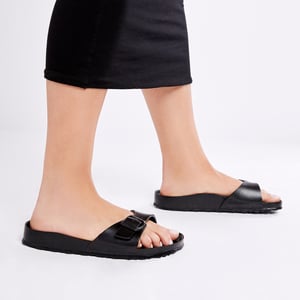 Birkenstock madrid eva black flat slides hot sale