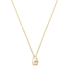 James Banks Design Mini Padlock Mother of Pearl Necklace | goop