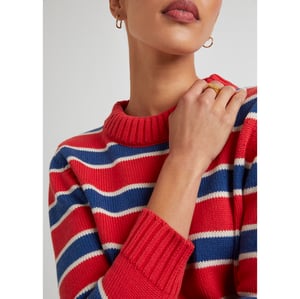 RACHEL Rachel Roy Womens Gabe Striped Crewneck Sweater Pink L