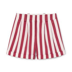 Red and white cheap striped shorts womens