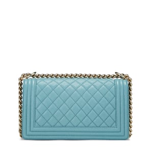 Chanel Blue Caviar Leather Boy Wallet Chanel