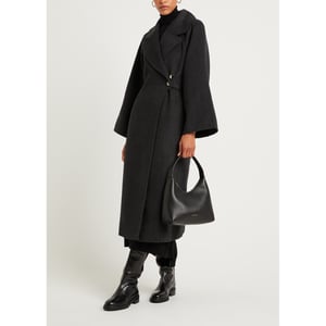 Ganni check wool coat shop