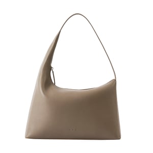 Aesther Ekme Soft Lune Grain Leather Shoulder Bag In Off-white
