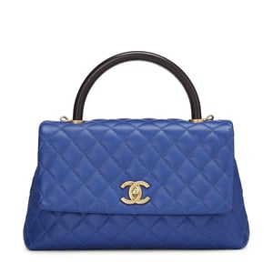 What Goes Around Comes Around Chanel Blue Caviar Coco Handle Bag, Medium