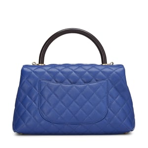 Chanel Blue Quilted Caviar Leather Mini Coco Handle Bag - Yoogi's