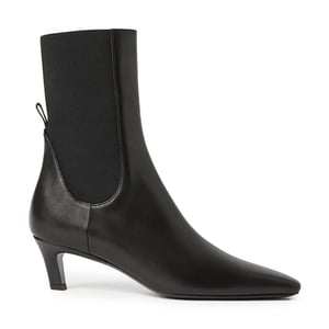 The Mid Heel Suede Boot black – TOTEME