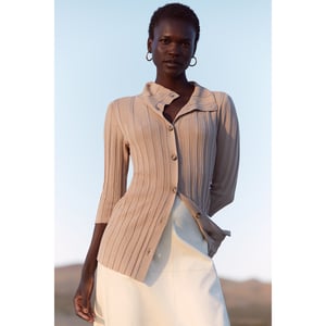 G. Label by goop Elena Shrunken Ribbed Cardigan goop