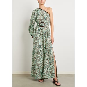 Nackiyé Great Escape leaf-print maxi dress - Purple