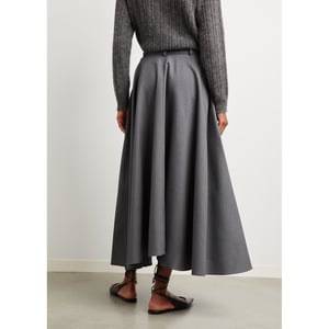 Women's Bertille Leather Midi Skirt In
