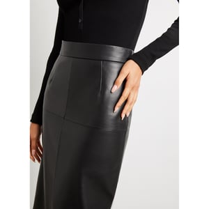 Warehouse black deals leather pencil skirt
