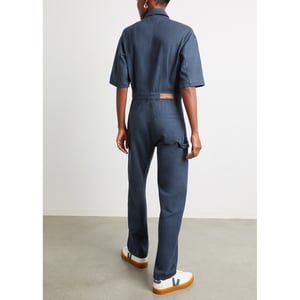 RIVET UTILITY Worker Short Sleeve Knit Cord Jumpsuit