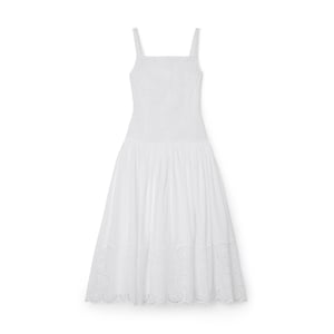 Eyelet cotton maxi dress in white - Alemais