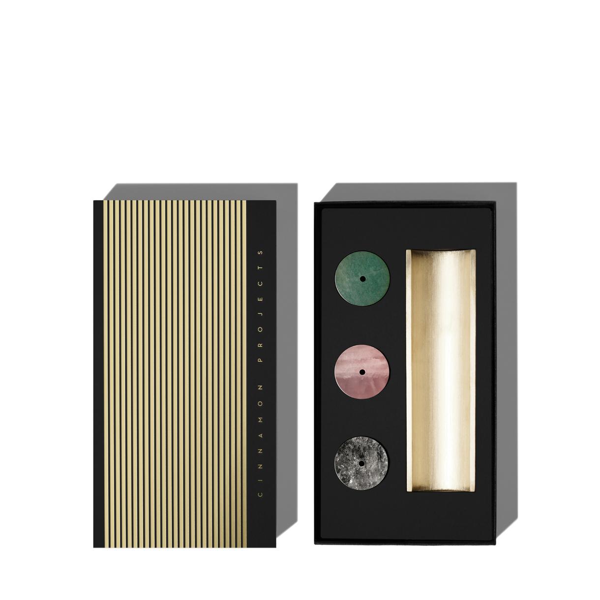 Cinnamon Projects Clear Quartz, Rose Quartz, and Aventurine Burner