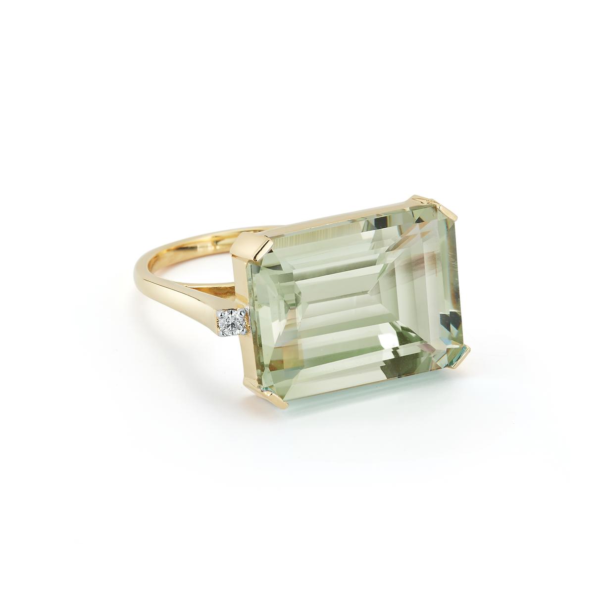 Mateo East West Green Amethyst Ring