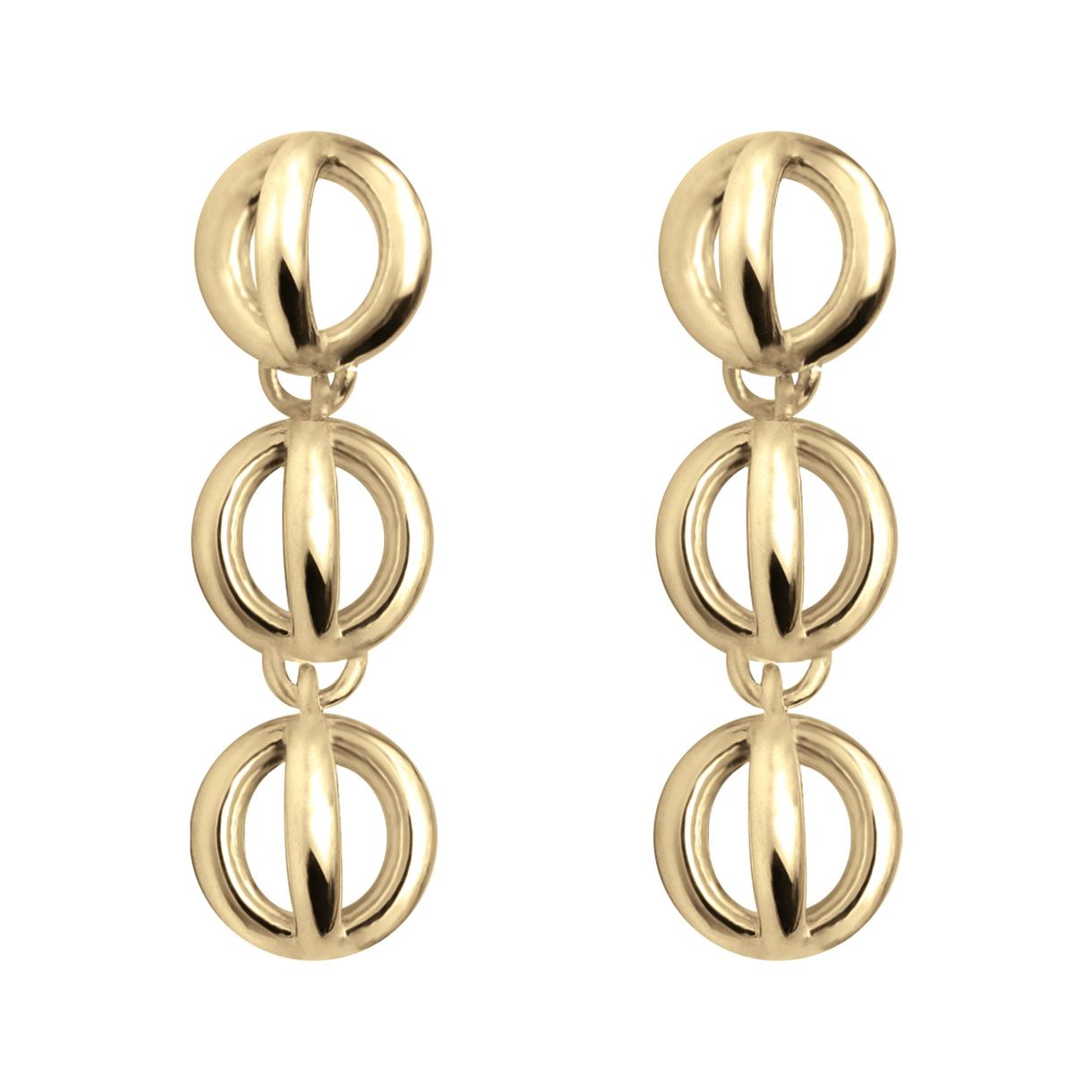 Sapir Bachar Gold Long Dome Earrings