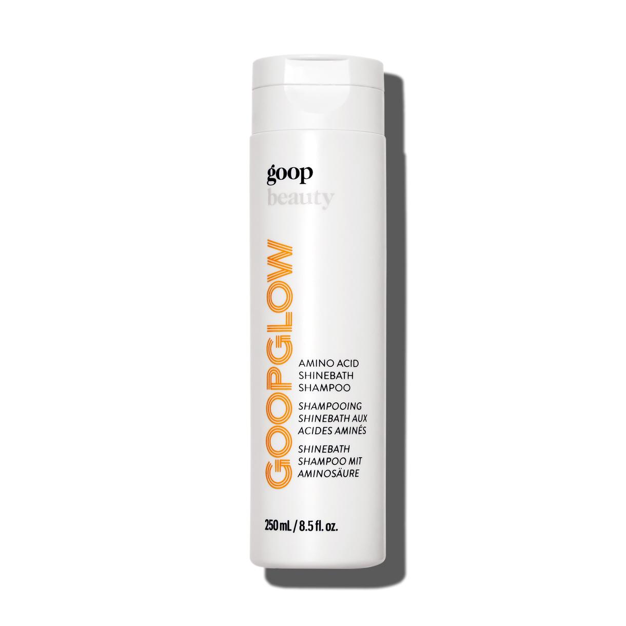 A bottle of amino acid shinebath shampoo. 