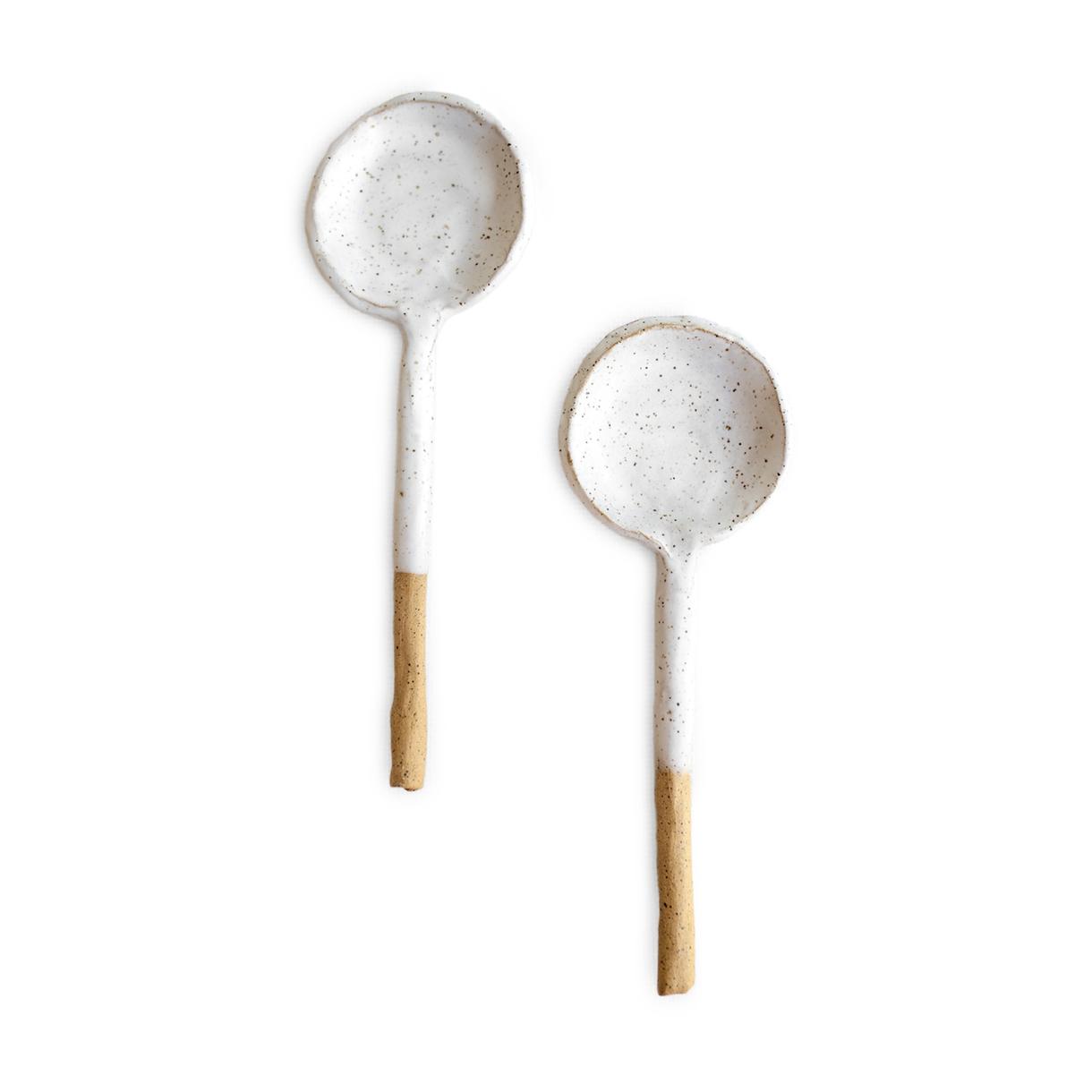 SLO | STUDIO Hand-built Ceramic Serving Spoons, Set of 2