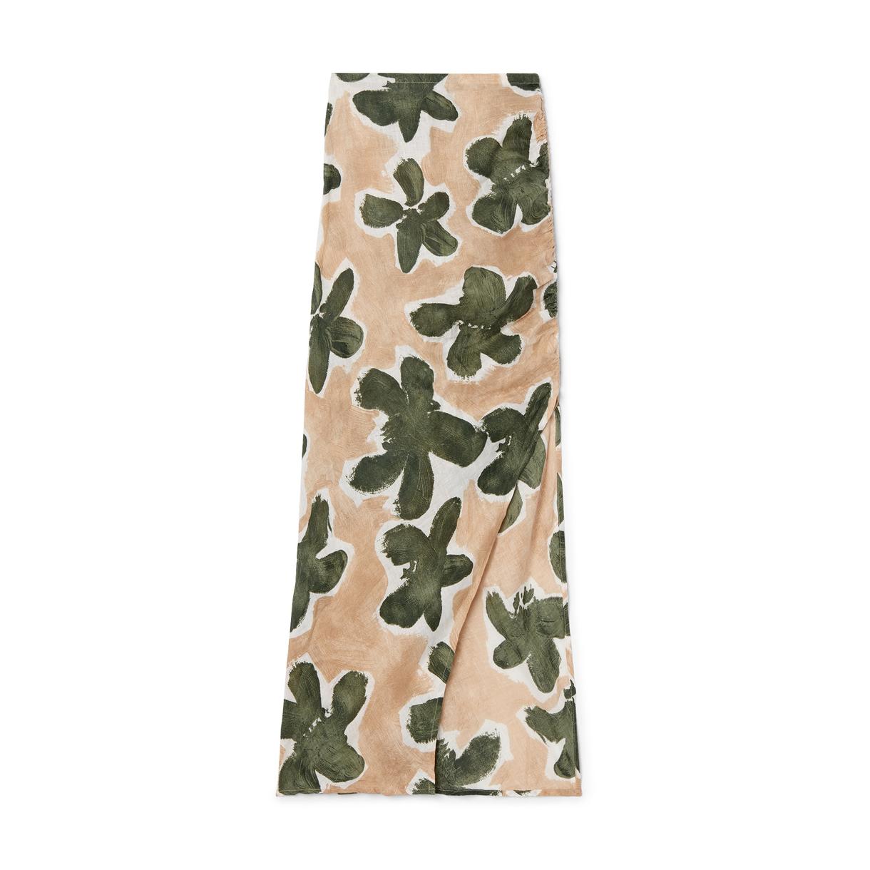 Zulu & Zephyr Ruched Linen Skirt