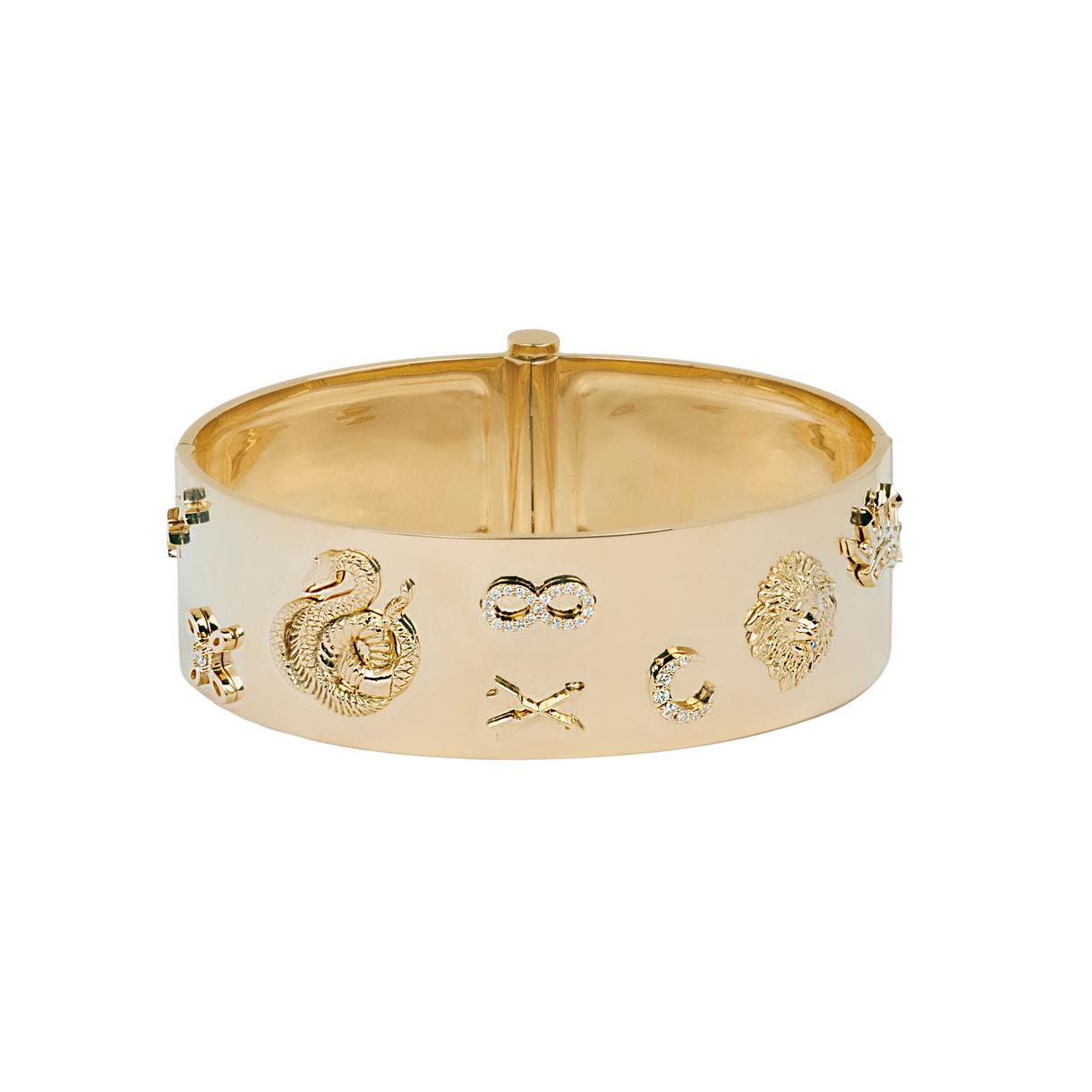 Foundrae Symbols Wide Triptych Bangle