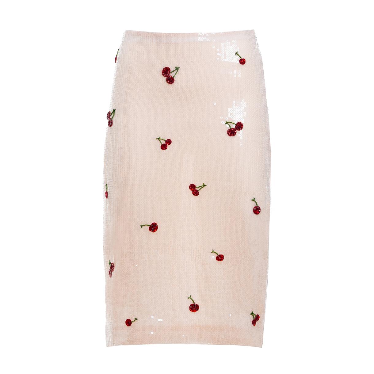 Des Phemmes Cherries Sequin Skirt
