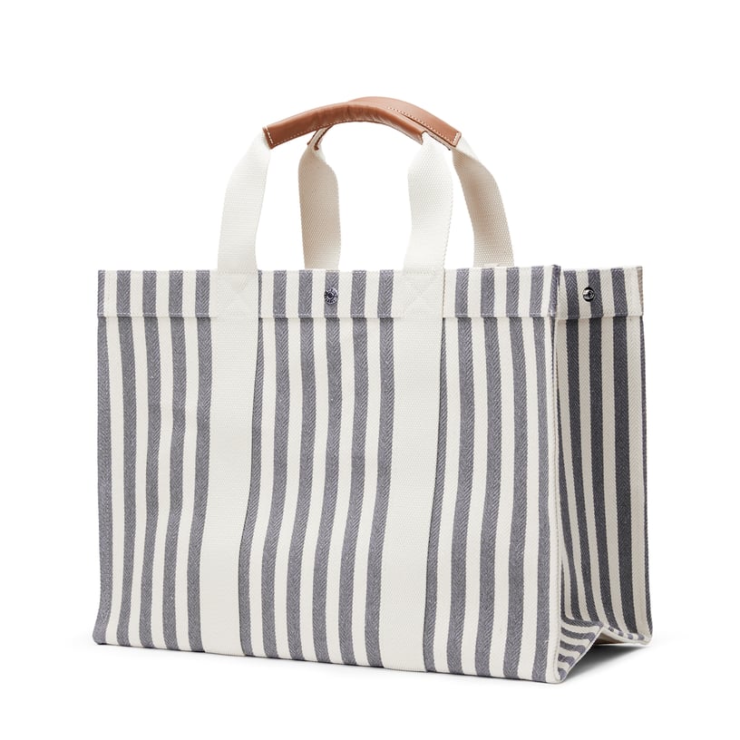 Beige Traversée large canvas tote bag, Rue De Verneuil