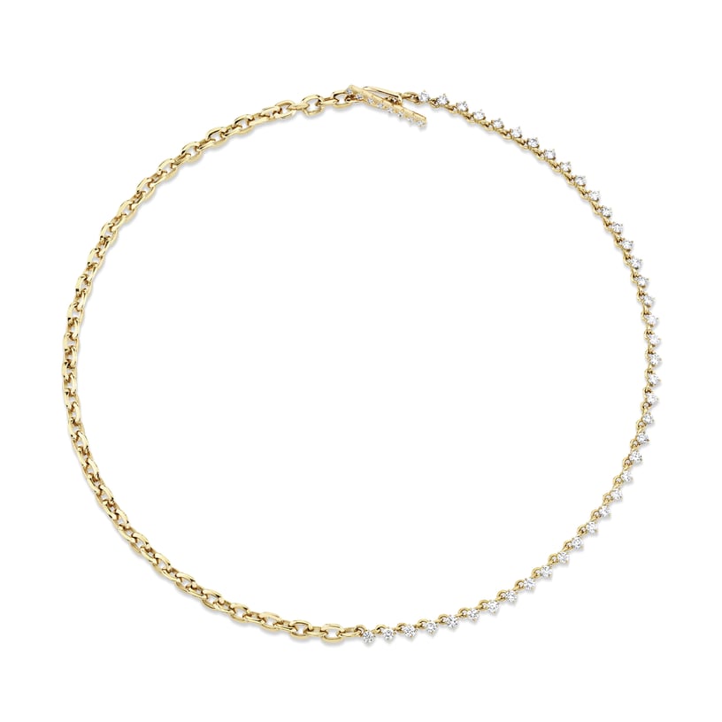 Lizzie Mandler XS Link and Diamond Baguette Necklace | goop