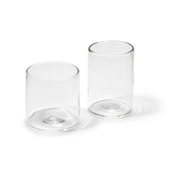 ANDREW O. HUGHES Hand-Blown Double Old Fashion Clear Glass
