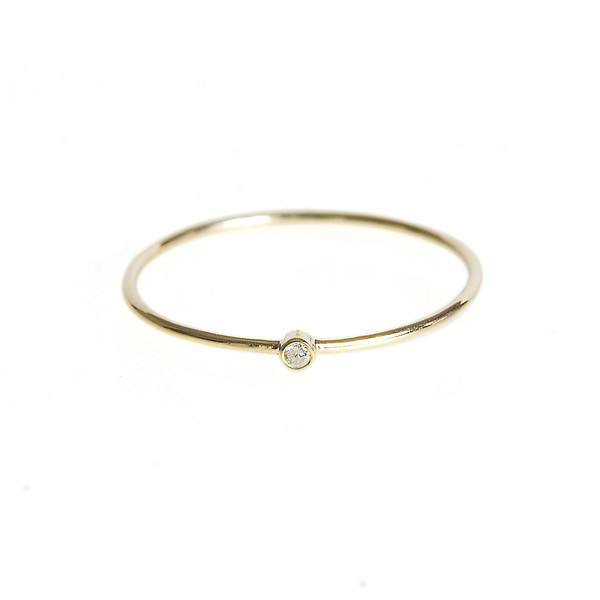 Jennifer Meyer Thin Ring With Diamond