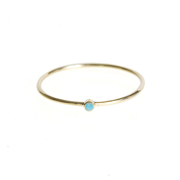 JENNIFER MEYER Thin Ring With Turquoise