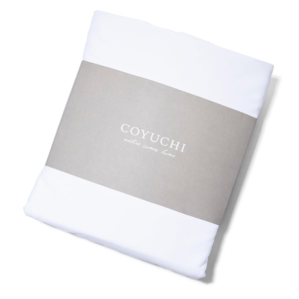 COYUCHI  500 TC Organic Supima Sateen Sheet Set Queen Alpine White