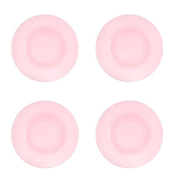 MOSSER GLASS Pink Glass Dessert Plates, Set of 4