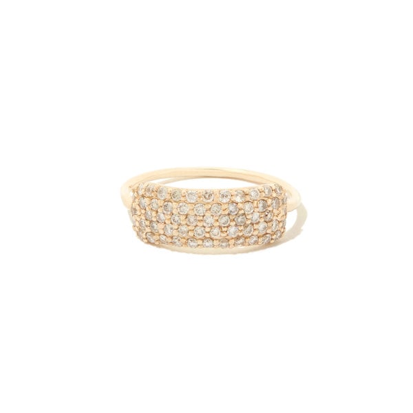 Sophie Ratner Diamond Studded Yellow-Gold Tag Ring