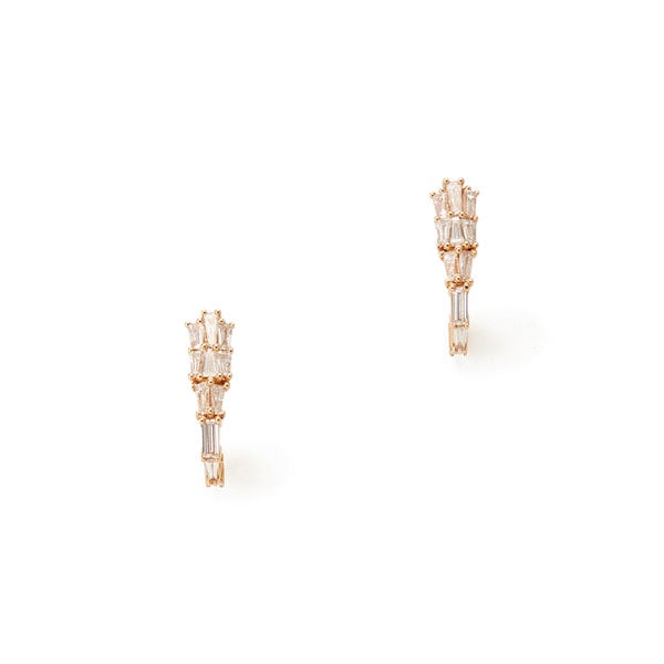 NAK ARMSTRONG Rose-Gold Diamond Earring Clips