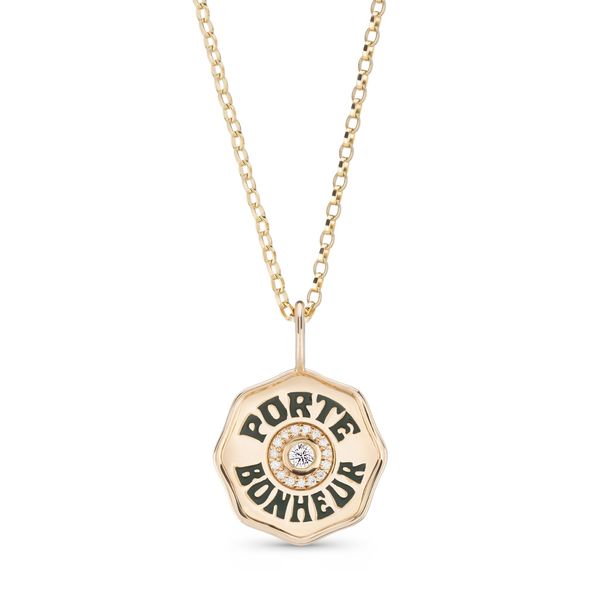 MARLO LAZ Mini Porte Bonheur Diamond Necklace