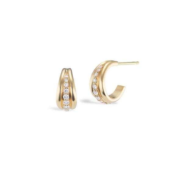 Sophie Ratner Pavé Ripple Hoops