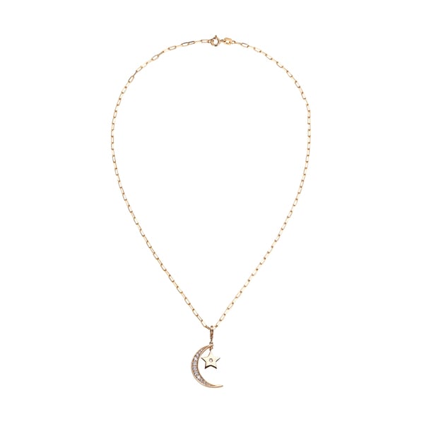 Nancy Newberg Star and Moon Charm Necklace
