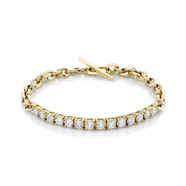 LIZZIE MANDLER Knife-Edge Link Diamond Tennis Bracelet