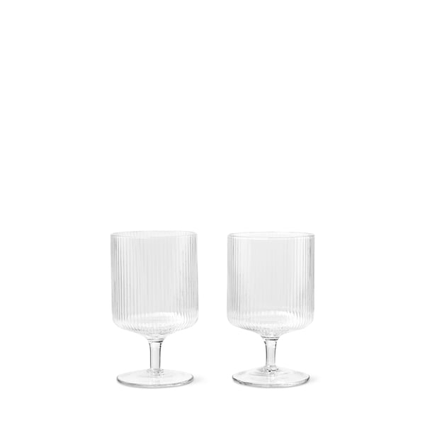 FERM LIVING Ripple Wine Glasses, Set of 2