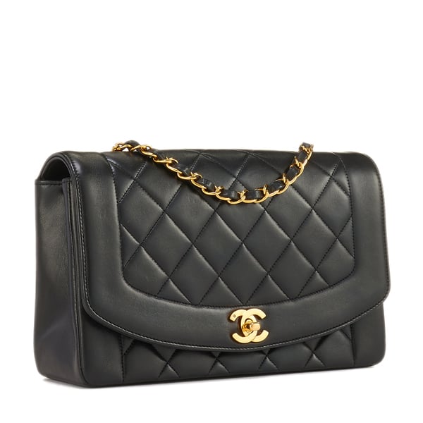 WHAT GOES AROUND COMES AROUND Chanel Black Lambskin Classic Flap 10"