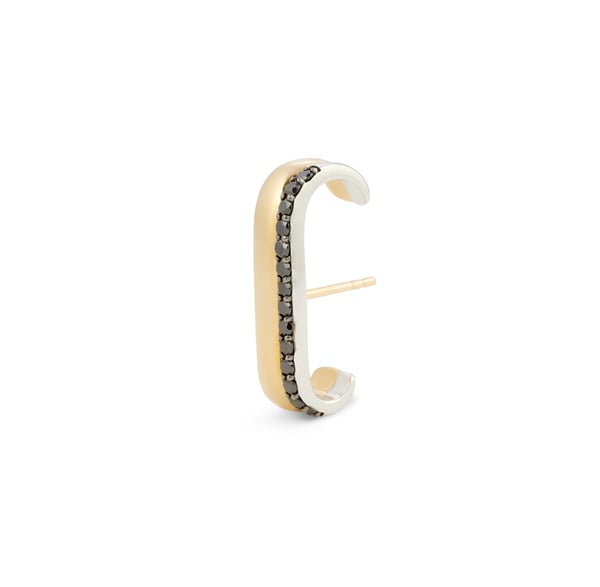 G. Label by goop Fiene Yellow Gold and Black Pavé Ear Cuff