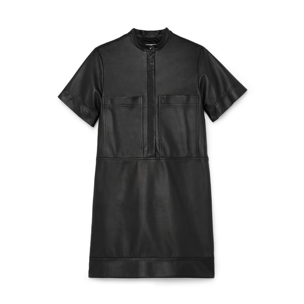 G. LABEL BY GOOP Egarian Leather Utility Shirtdress