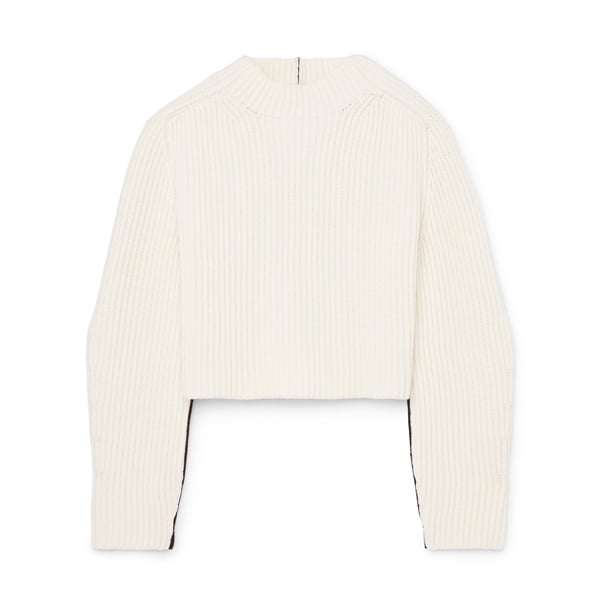 G. LABEL BY GOOP Heddi Tipped Round-Sleeve Sweater