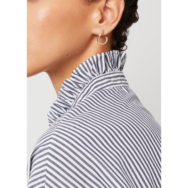 Annika Inez Large Heart Hoops in Silver main image 1