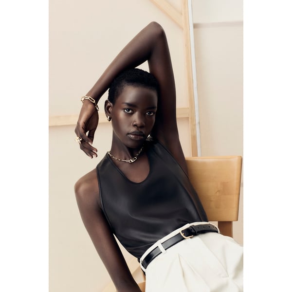 G. LABEL BY GOOP Kirkendoll Leather Tank Top