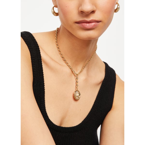 FOUNDRAE Heavy Mixed Belcher Extension Chain Necklace with Beloved, With Wings We Fly Medallion
