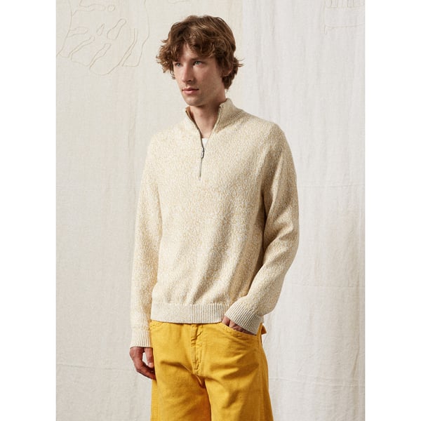Massimo Alba Cotton Mouliné Half-Zip Knit