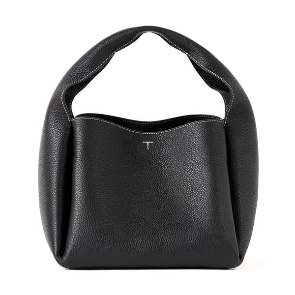 Leather Trimmed Canvas Tote Bag in Black - Toteme