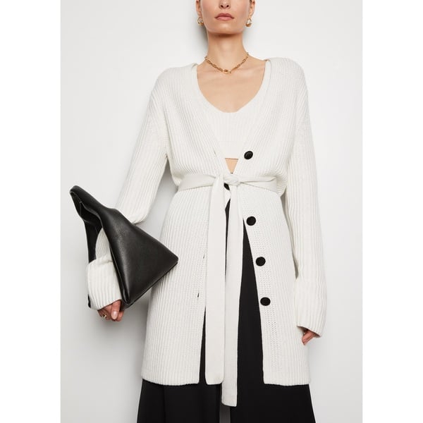 Proenza Schouler White Label Ribbed Cotton Relaxed Cardigan