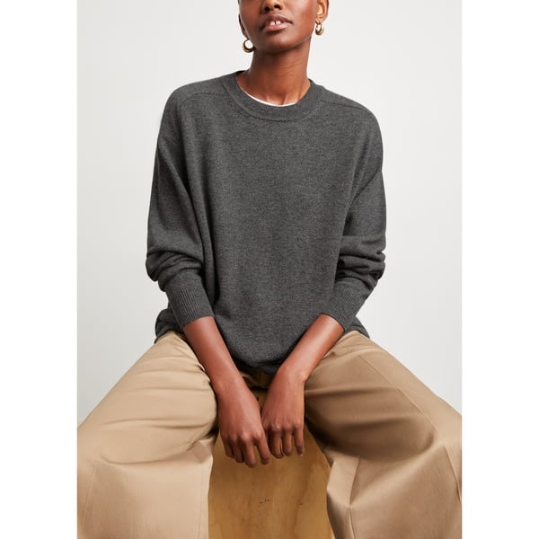 Tech Cashmere Crew Neck Sweater Charcoal Heather
